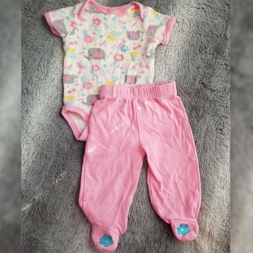 Chick Pea Elephant Outfit 0-3M